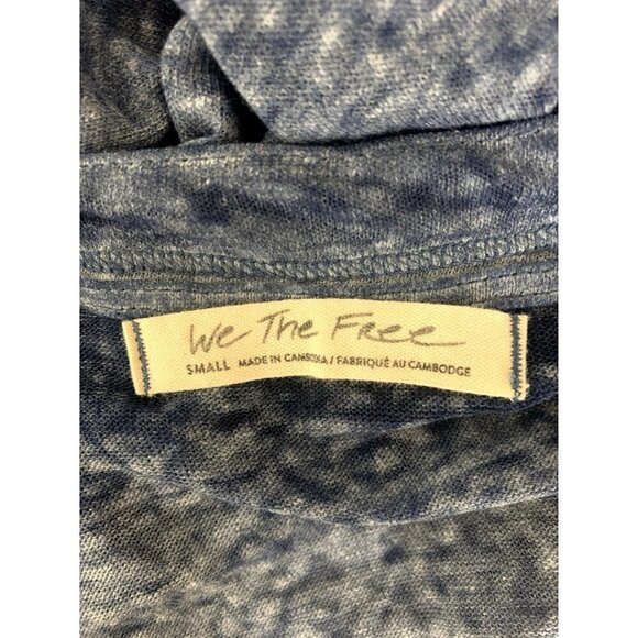 Free People Chill Out Cold Shoulder Boho Burn Out Top Small Blue OB984394 - Picture 6 of 6